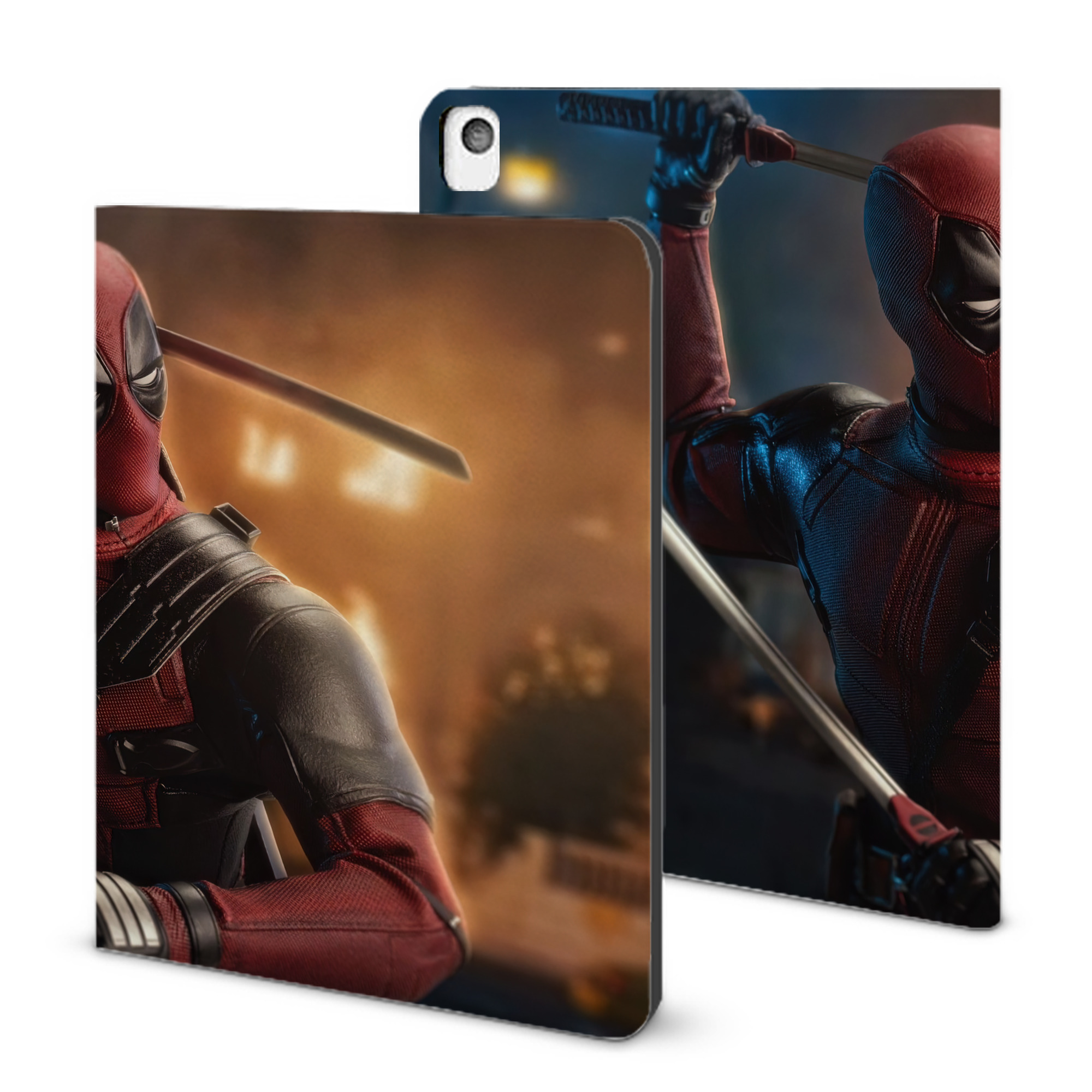 （画像用） Deadpool デッドプール IPadケース ペンホルダー付き ブックスタイルデザイン